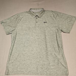 Under‎ Armour Men's Heathered Gray Polo 2XL